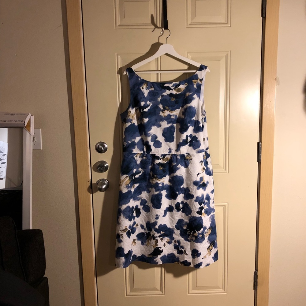 Blue Floral Sleeveless Dress - Unbranded